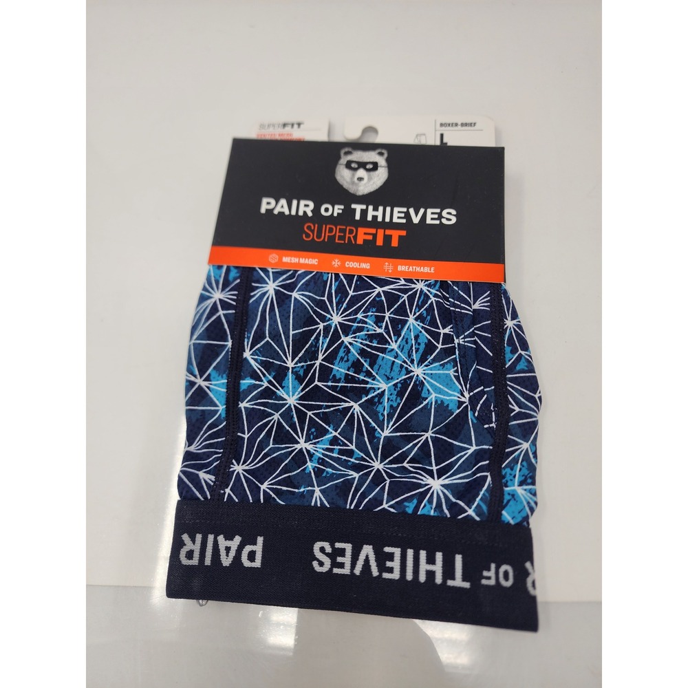 Pair of Thieves Mens SuperFit Boxer Briefs Blue Polyamide Blend Size Large